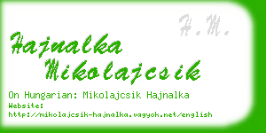 hajnalka mikolajcsik business card